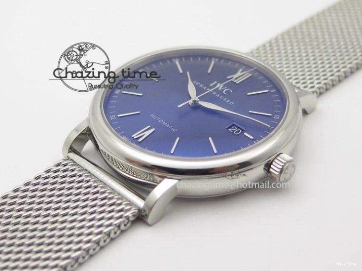 MIROTIME 0414 Portofino SCHAFFHAUSEN SS MKF 1:1 Best Edition Blue Dial On Mesh Bracelet A Versatile 7338